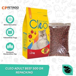 Makanan Kucing Cleo Adult Beef 500 Gr