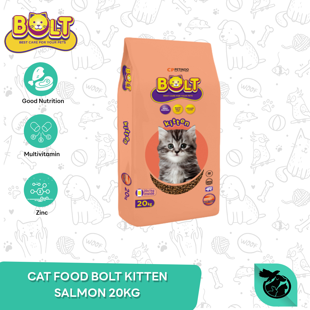 Bolt Salmon Kitten Dry Cat Food Makanan Anak Kucing 20kg