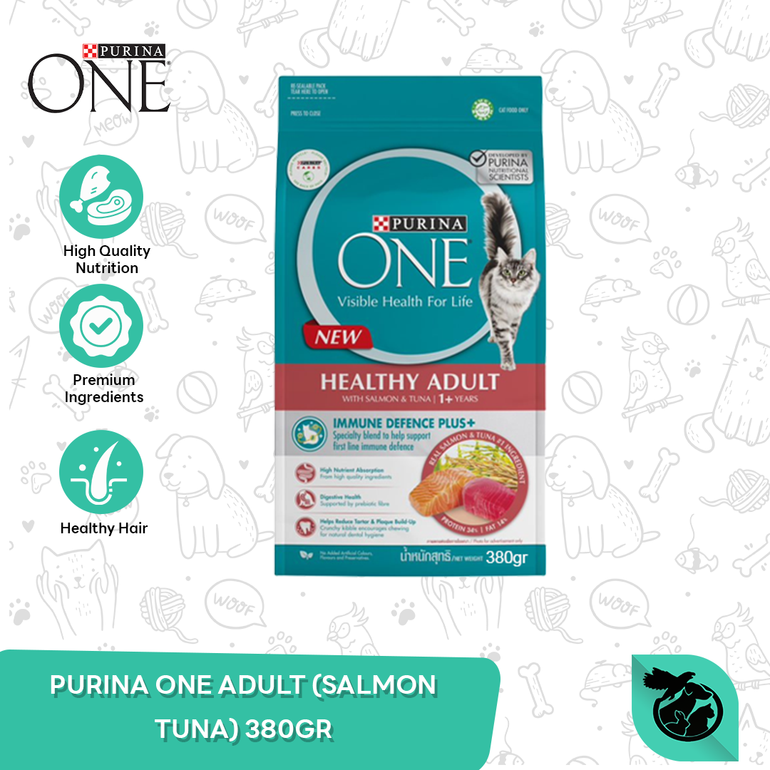 Purina One Makanan Kucing Dewasa Cat Food Adult Salmon Tuna 380 Gram