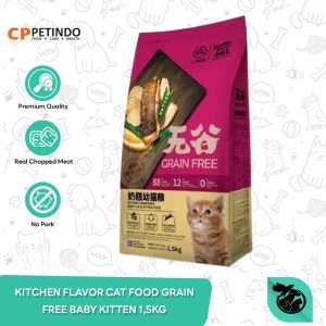 Kitchen Flavor Grai Free Baby Kitten Cat Dry Food Makanan Kucing 1.5KG