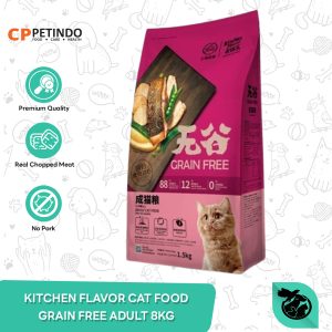 Kitchen Flavour Grain Free Adult Cat Food Dry Makanan Kucing 8KG