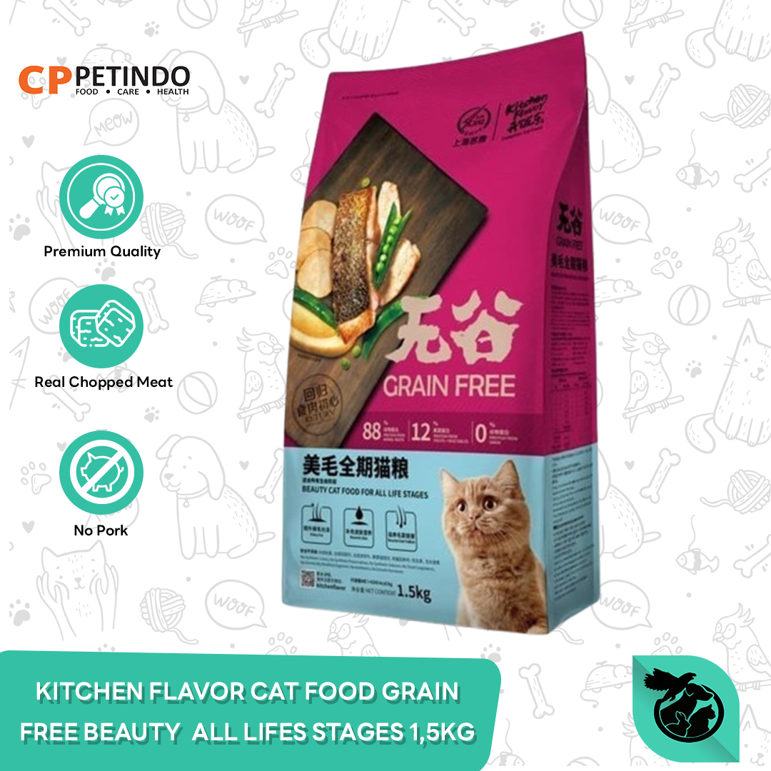 Kitchen Flavour Beauty Cat Food adult Makanan Kucing Bulu Hair 1.5 KG