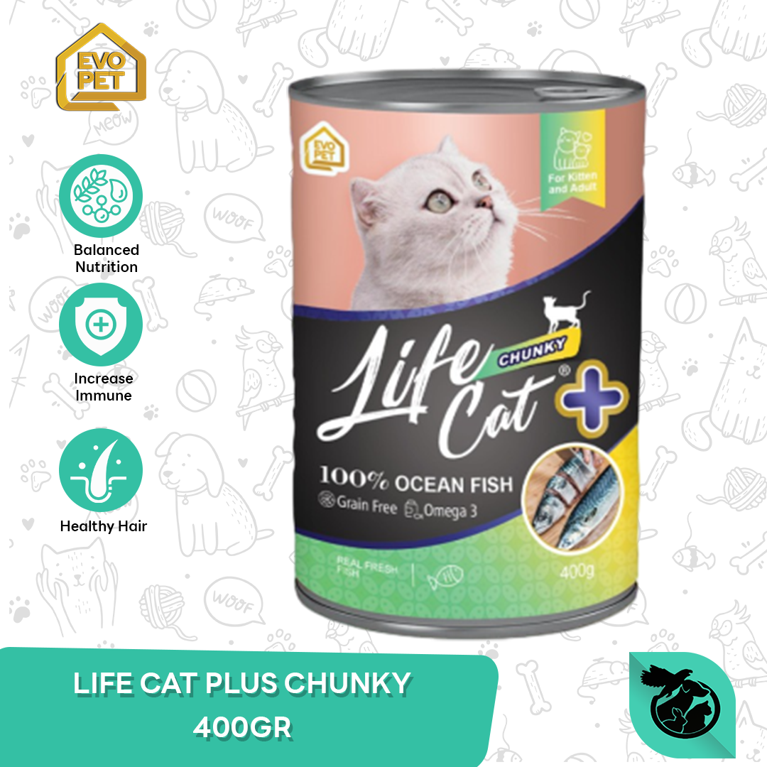 Life Cat Plus Can Wet Food Makanan Kucing Kaleng 400gr