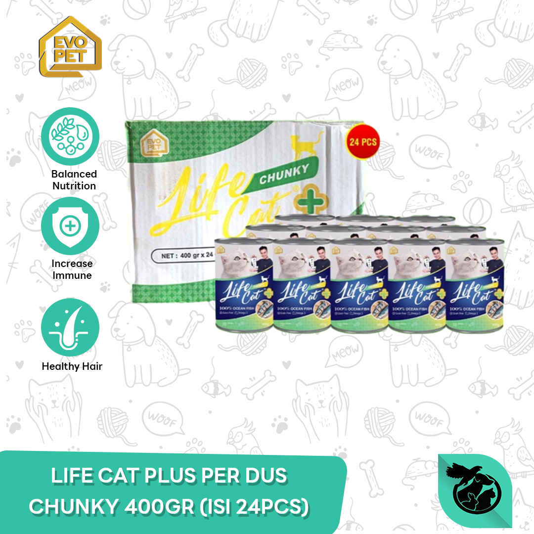 Life Cat Plus Can Wet Food Makanan Kucing Kaleng 400gr (1 DUS/24pcs) - Image 3