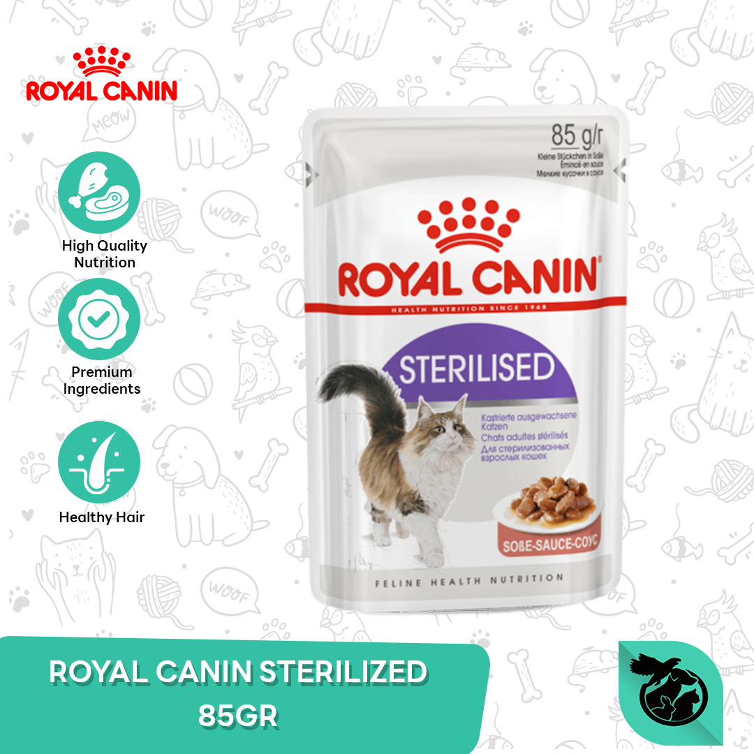 Royal Canin Sterilised Adult Wet Pouch Cat Food Makanan Kucing Dewasa 85gr