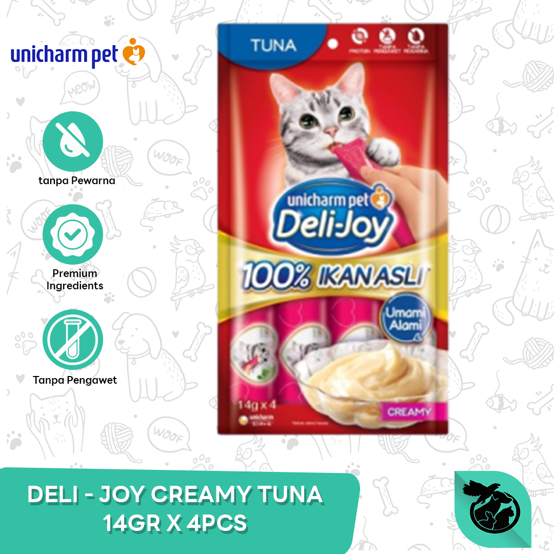 Deli Joy Creamy Treats Wet Cat Food Snack Kucing 14gr x 4