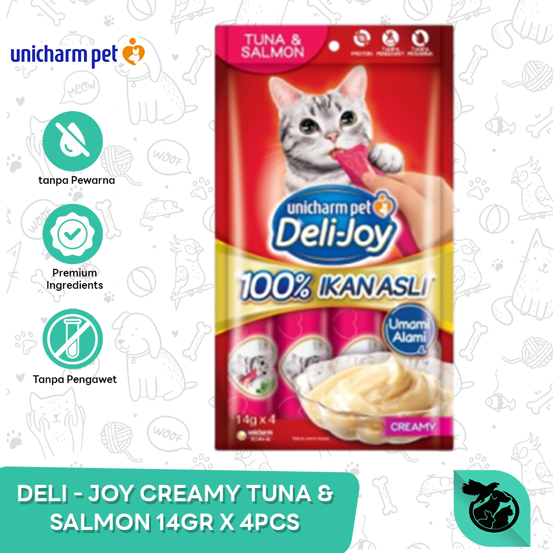 Deli Joy Creamy Treats Wet Cat Food Snack Kucing 14gr x 4 - Image 3