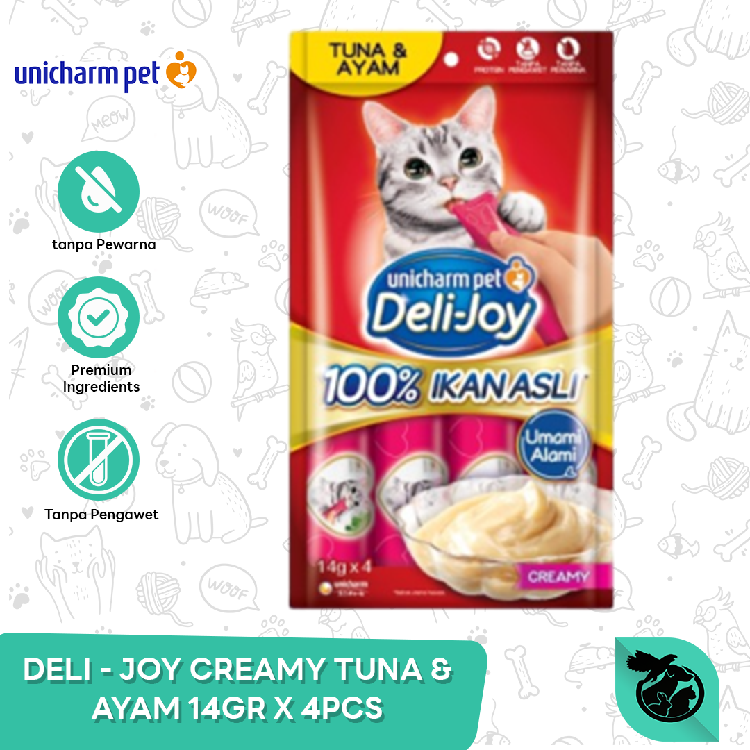Deli Joy Creamy Treats Wet Cat Food Snack Kucing 14gr x 4 - Image 4