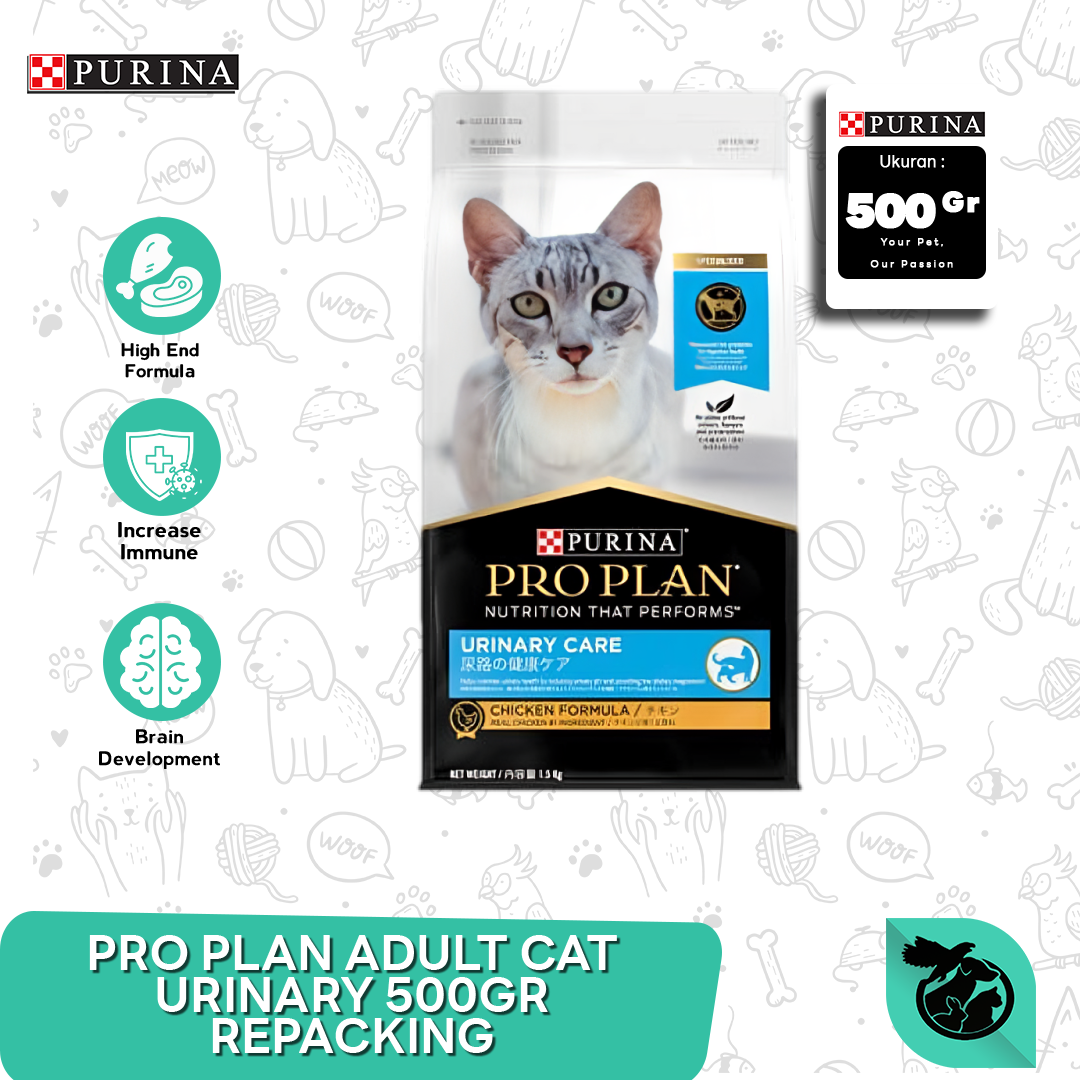 Makanan Kucing Dewasa Adult Pro Plan Urinary Repacking 500 gr