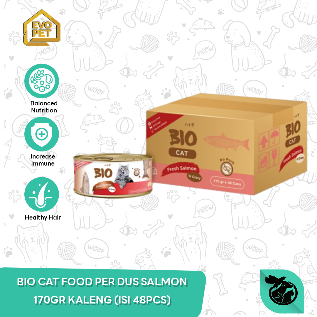Makanan Basah Kucing Bio Cat Kaleng Cat WetFood 170gr Grosir Dus 48pcs
