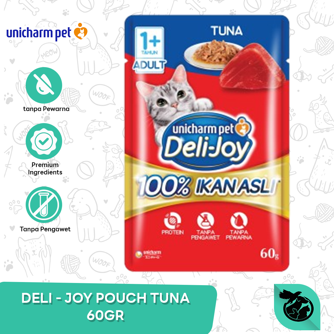 Deli Joy Pouch Wet Cat Food Makanan Kucing 60gr