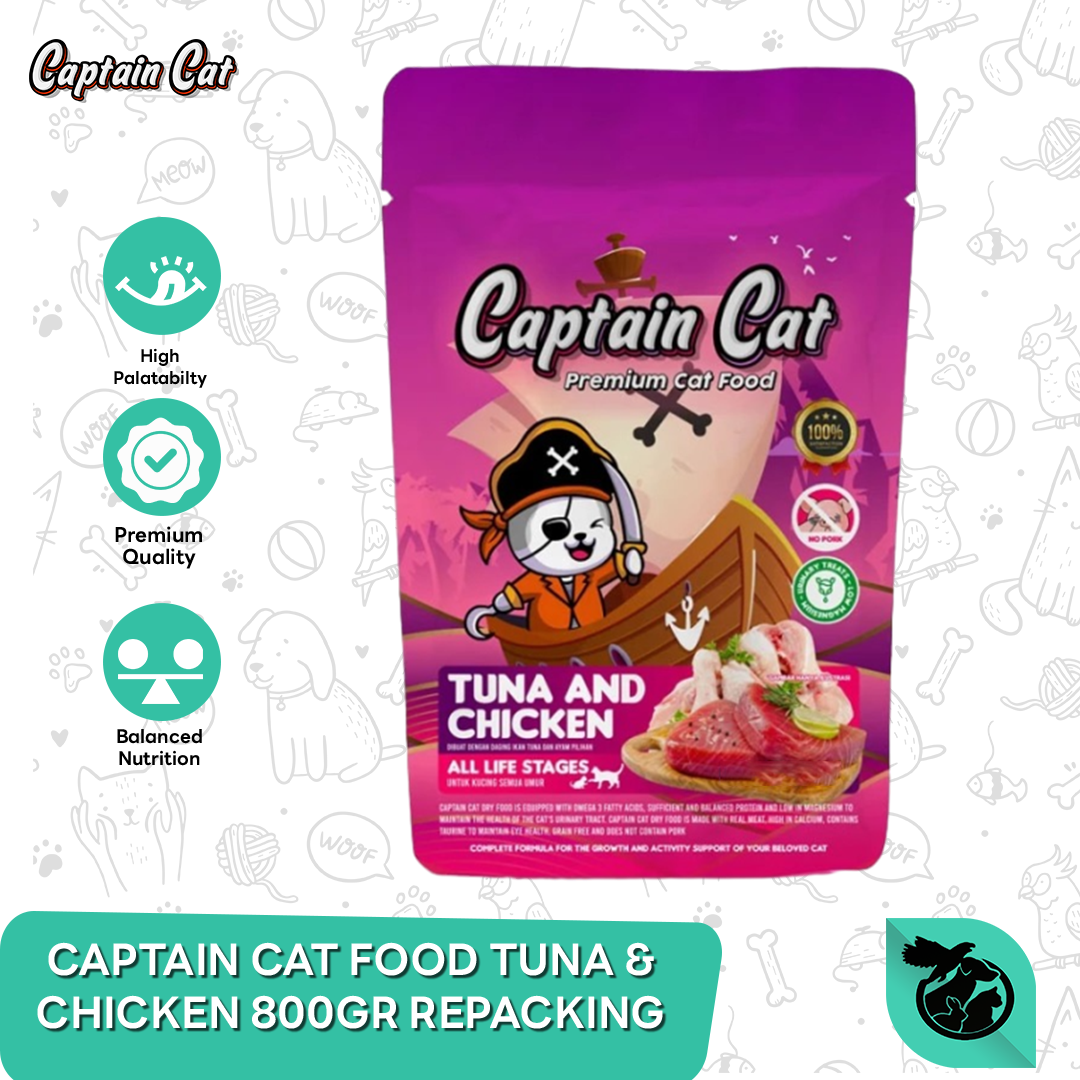 Makanan Kucing Dewasa Captain Cat Adult Food 800 Gram Repack