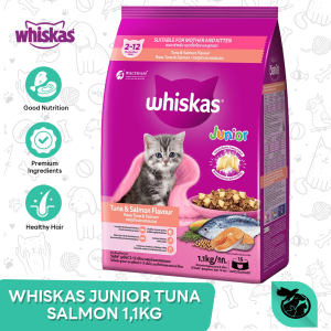 Whiskas Junior Tuna Salmon Kitten Dry Cat Food Makanan Anak Kucing 1.1kg