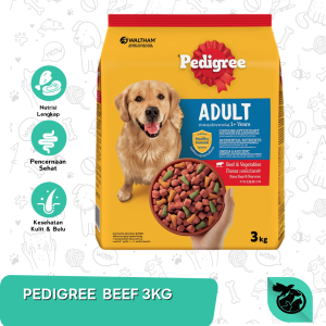 Pedigree Adult Dry Dog Food Makanan Anjing Dewasa 3kg