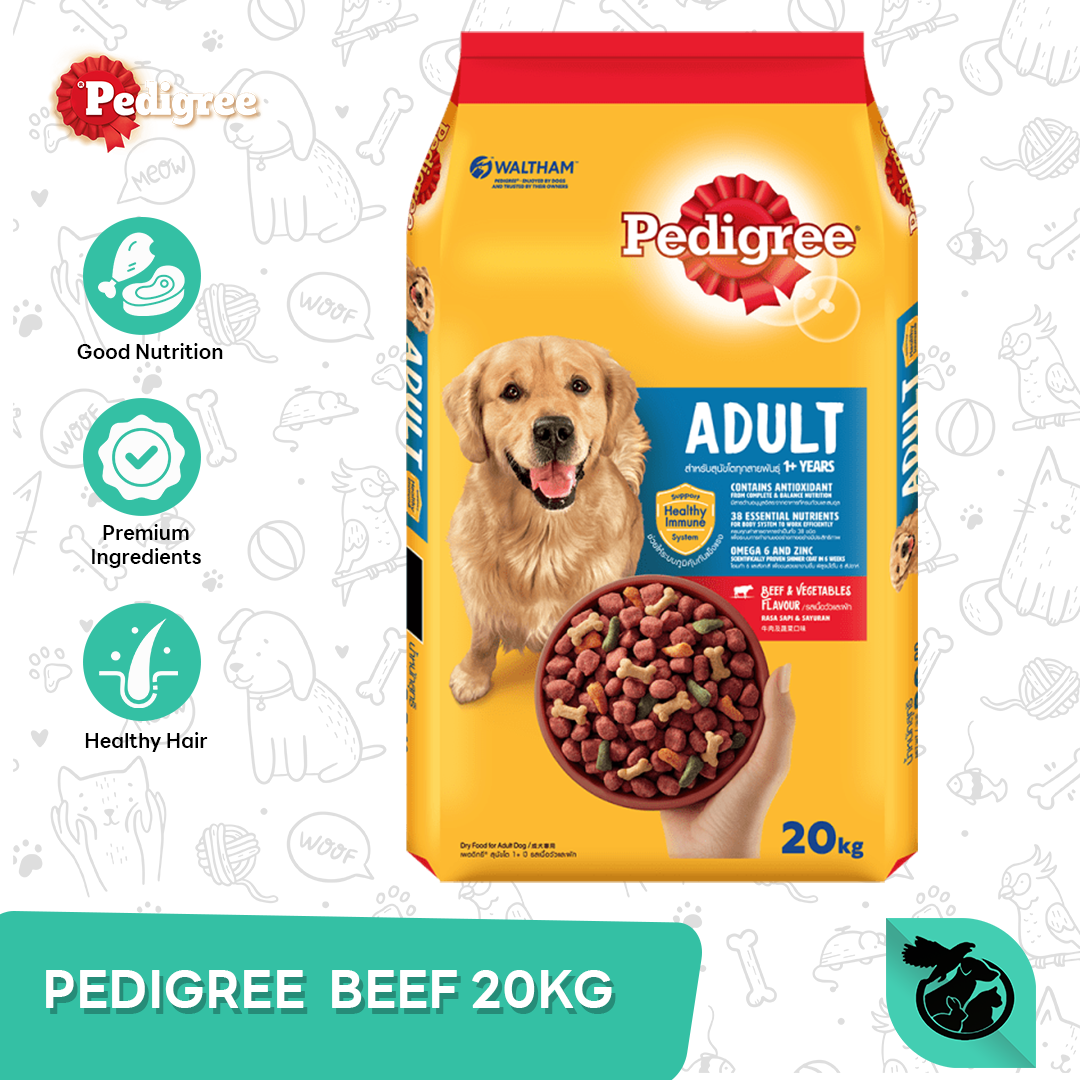 Pedigree Beef Adult Dry Dog Food Makanan Anjing Dewasa 20kg