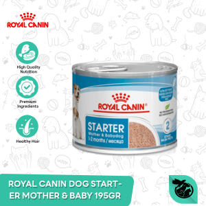 Royal Canin Mother & Baby Starter Wet Can Dog Food Makanan Induk & Anak Anjing 195gr