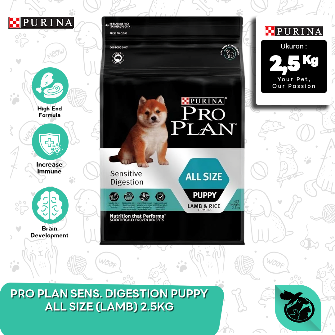 Makanan Anjing Pro Plan Medium Puppy Sensitive Digestion 2,5 Kg