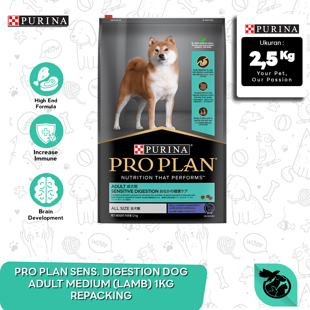 Pro Plan Makanan Anjing Medium Adult Sensitive Digestion 1 KG
