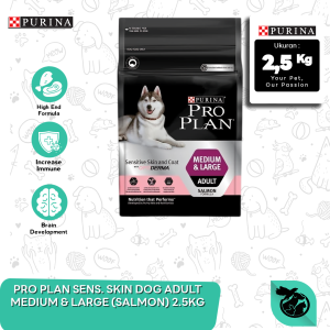 Makanan Anjing Pro Plan Medium Large Adult Sensitive Skin & Coat 3Kg