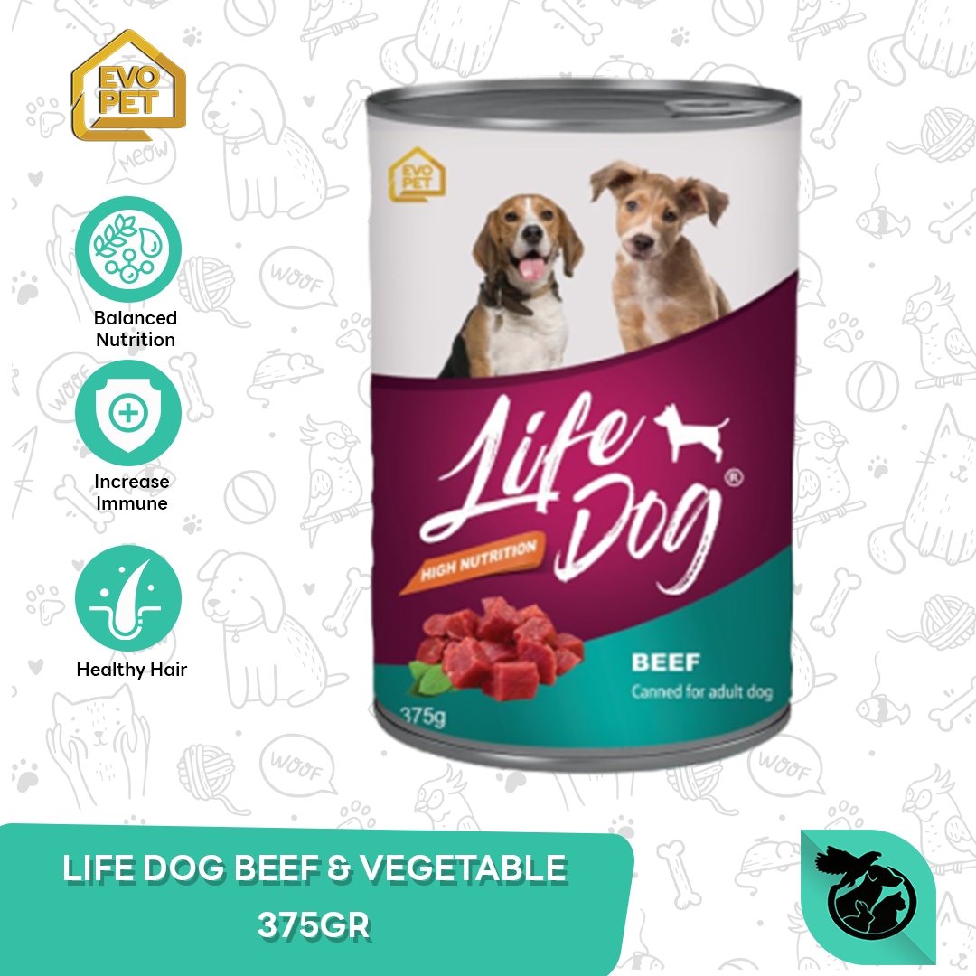 Makanan basah Wet food Anjing kaleng Life dog 375 gr Non Pedigree