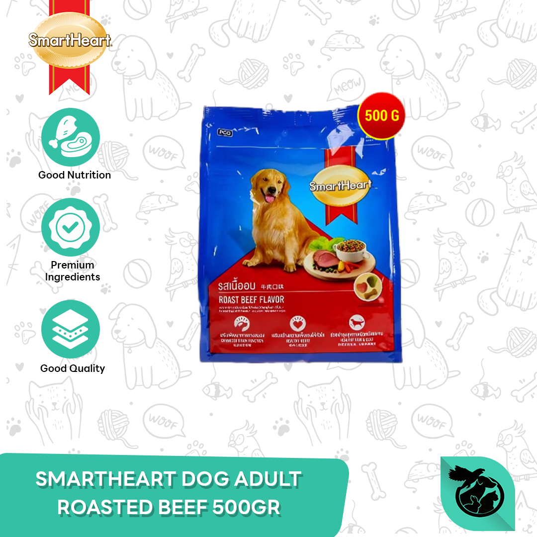 SmartHeart Dog Food Makanan Anjing Roast Beef Adult Dewasa 500gr