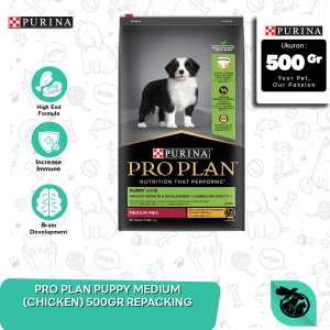 Makanan Anak Anjing Pro Plan Medium Puppy Chicken 500gr Repacking