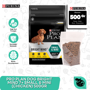 PRO PLAN DOG BRIGHT MIND 7+ - SMALL & MINI (CHICKEN) 500 GR REPACKING