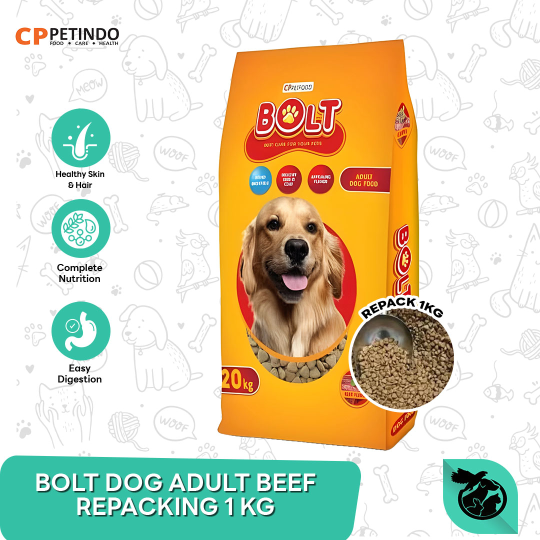 Bolt Dog Adult Dry Food Makanan Anjing Dewasa 1kg Repack