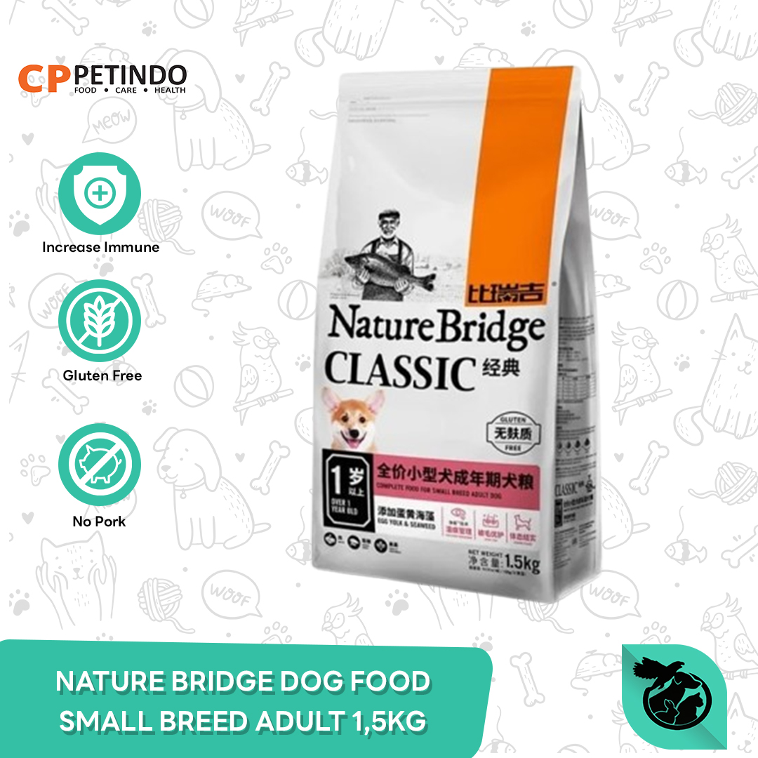 Nature Bridge Smal Breed Adult Dog Food Dry Makanan Anjing Kecil 1.5KG