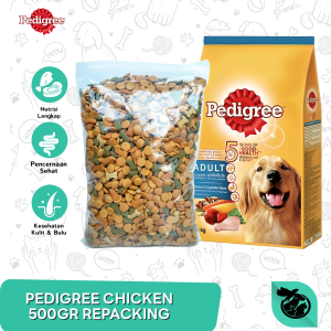 Pedigree Chicken Adult Dry Dog Food Makanan Anjing Dewasa 500gr Repack