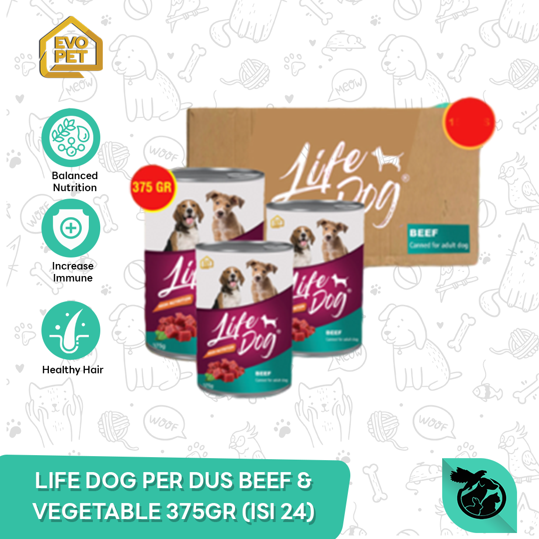 Life Dog Makanan Anjing Wet Food Kaleng Dus Isi 24 PCS 375 GR - Image 3