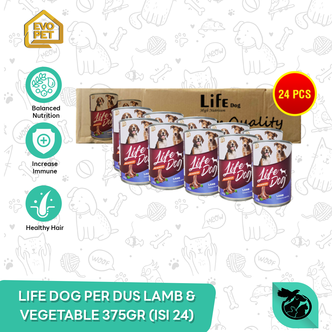 Life Dog Makanan Anjing Wet Food Kaleng Dus Isi 24 PCS 375 GR