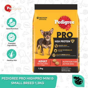 Pedigree Pro High Protein Mini & Small Breed Dry Dog Food Makanan Anjing 1.5kg