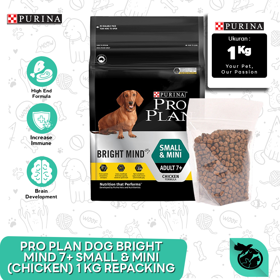 Makanan Anjing ProPlan Dog Food Bright Small Mini Chicken Repack 1 KG
