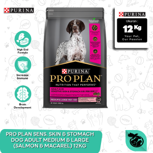Pro Plan Sensitive Skin Stomach Adult Medium Large 12 Kg