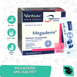 Virbac Megaderm 4 ml Vitamin Bulu Kucing Dan Anjing Sachet