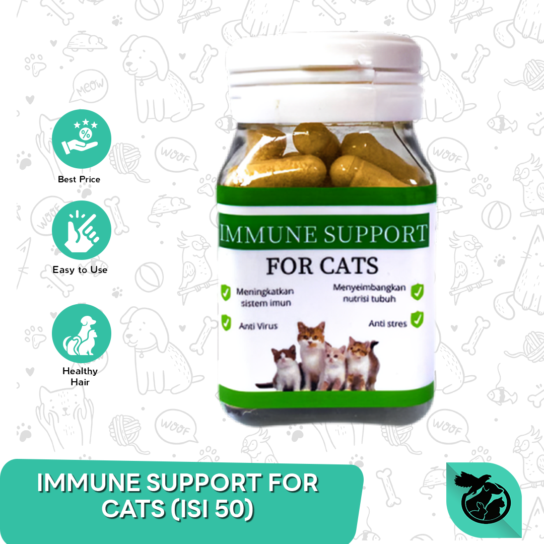 Vitamin Daya Tahan Tubuh Suplemen Kucing Immune Support Cat 50 Butir
