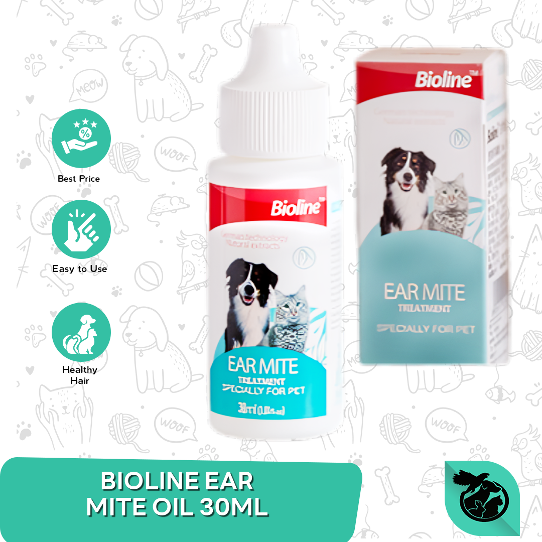Obat Kutu Telinga Kucing Anjing Bioline Ear Mite Oil 30 ML