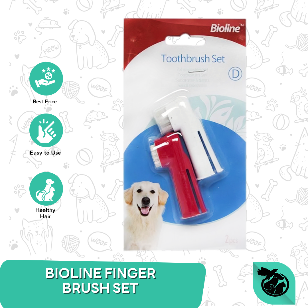 Sikat Gigi Anjing Bioline Tooth Set Finger Brush