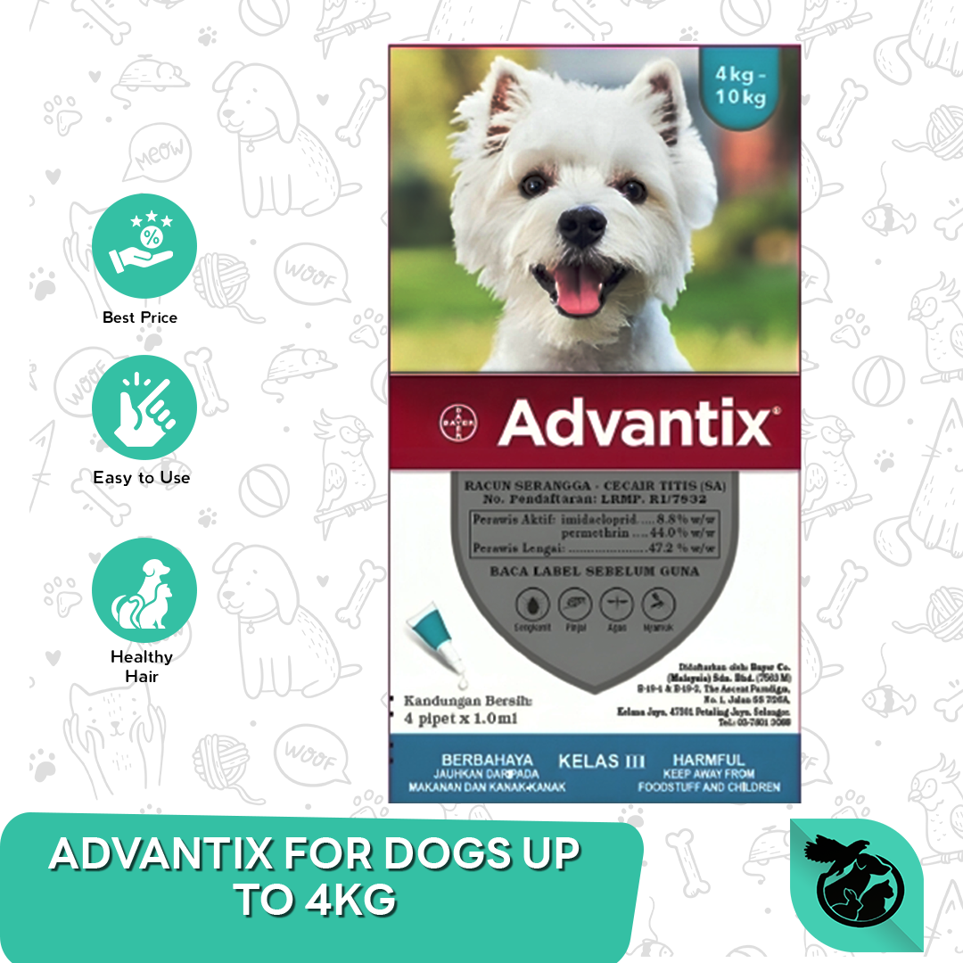 Obat Kutu Tungau Anjing Tetes Advantix Up To 4kg
