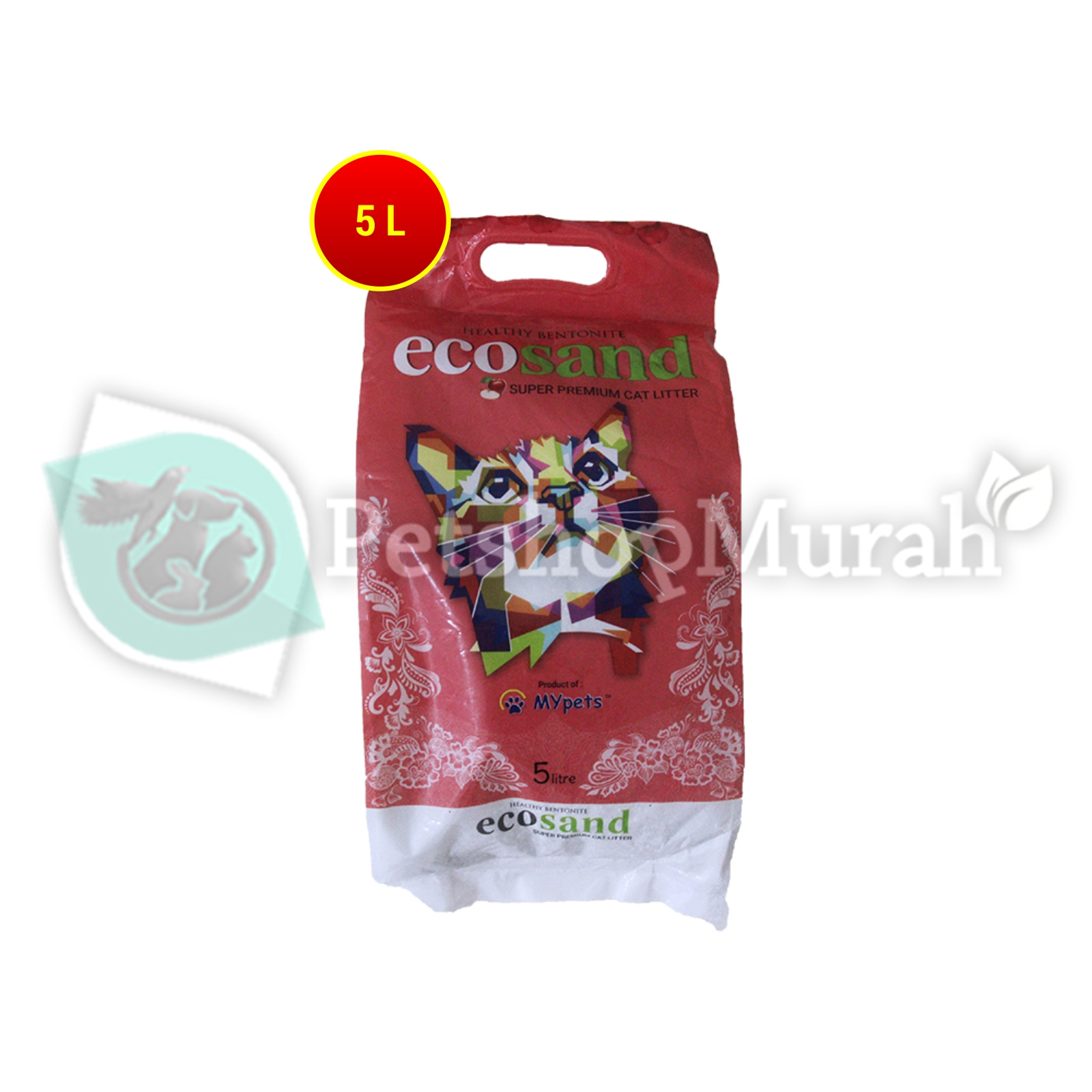 Pasir Kucing Gumpal wangi Clumping Ecosand 5 LItter Non Cub N kit - Image 2