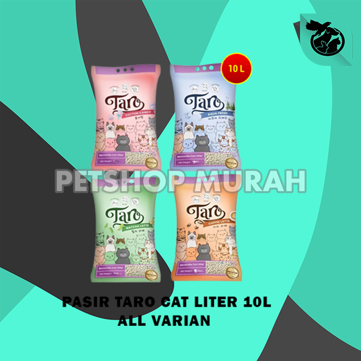 Pasir Kucing Gumpal Wangi Taro 10 Liter