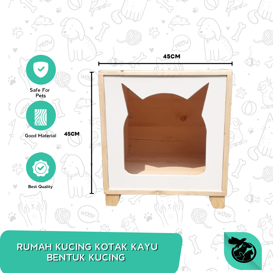 Kandang Rumah Kucing Anjing Kotak Kayu Bentuk TV - Image 3