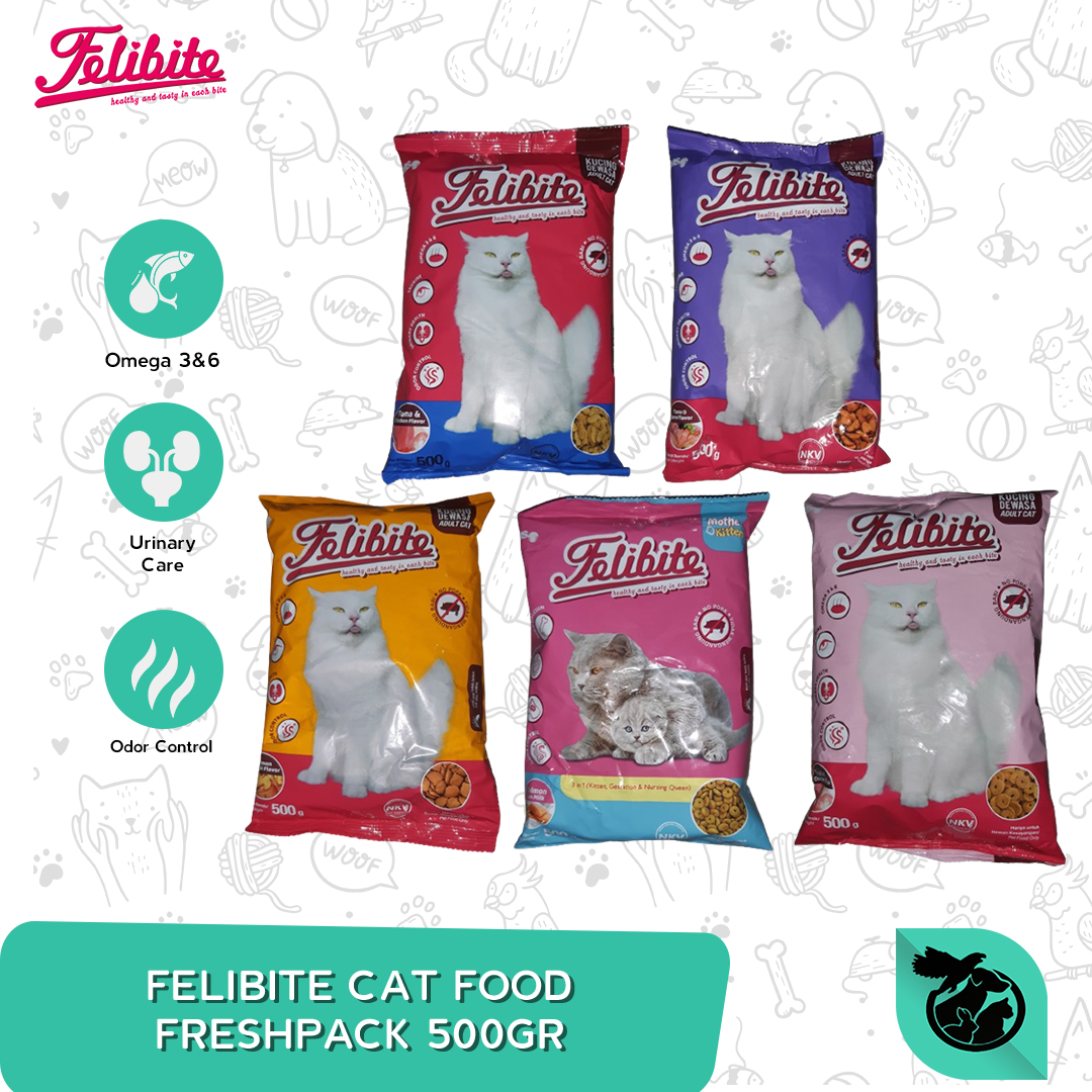 Makanan Kucing Kering Felibite Adult Kitten Dry Cat Food Fresh Pack 500 Gram