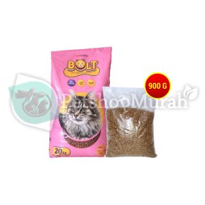 Bolt Adult & Kitten Dry Cat Food Makanan Anak Kucing & Dewasa 900gr Repack