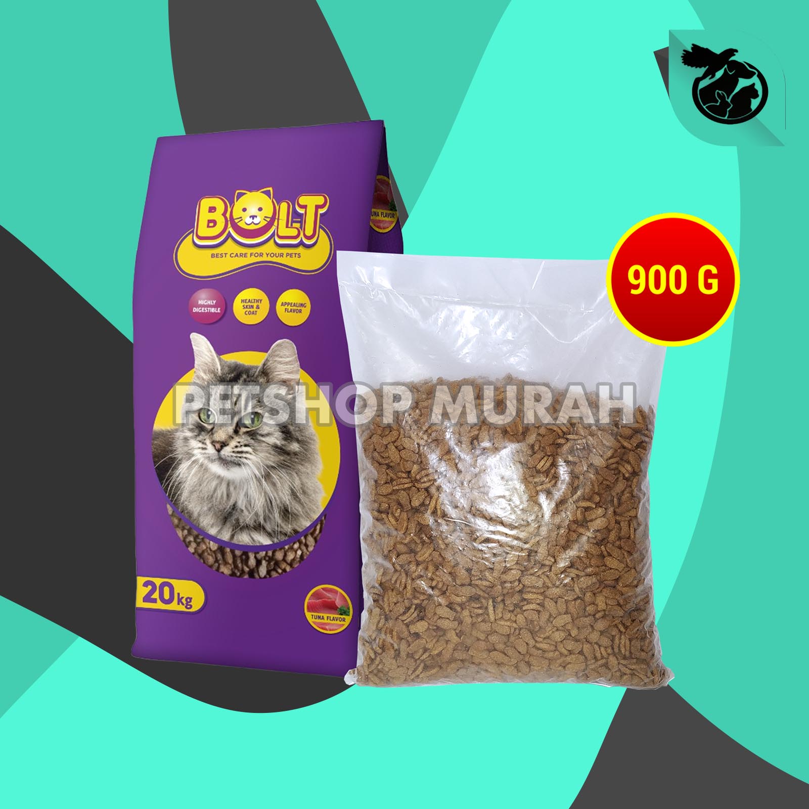 Bolt Adult & Kitten Dry Cat Food Makanan Anak Kucing & Dewasa 900gr Repack - Image 2