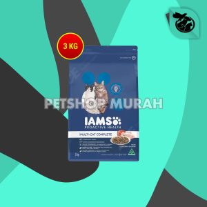 IAMS Makanan Kucing Dewasa Multi Cat Complete Chicken Salmon 3 KG