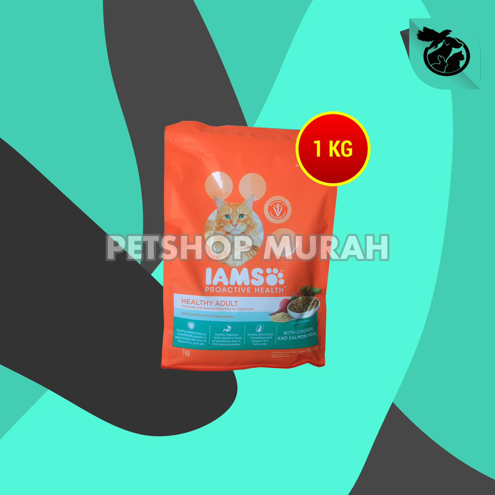 Makanan Kering Kucing IAMS Dry Cat Food Adult Proactive Health 1 KG - Image 3