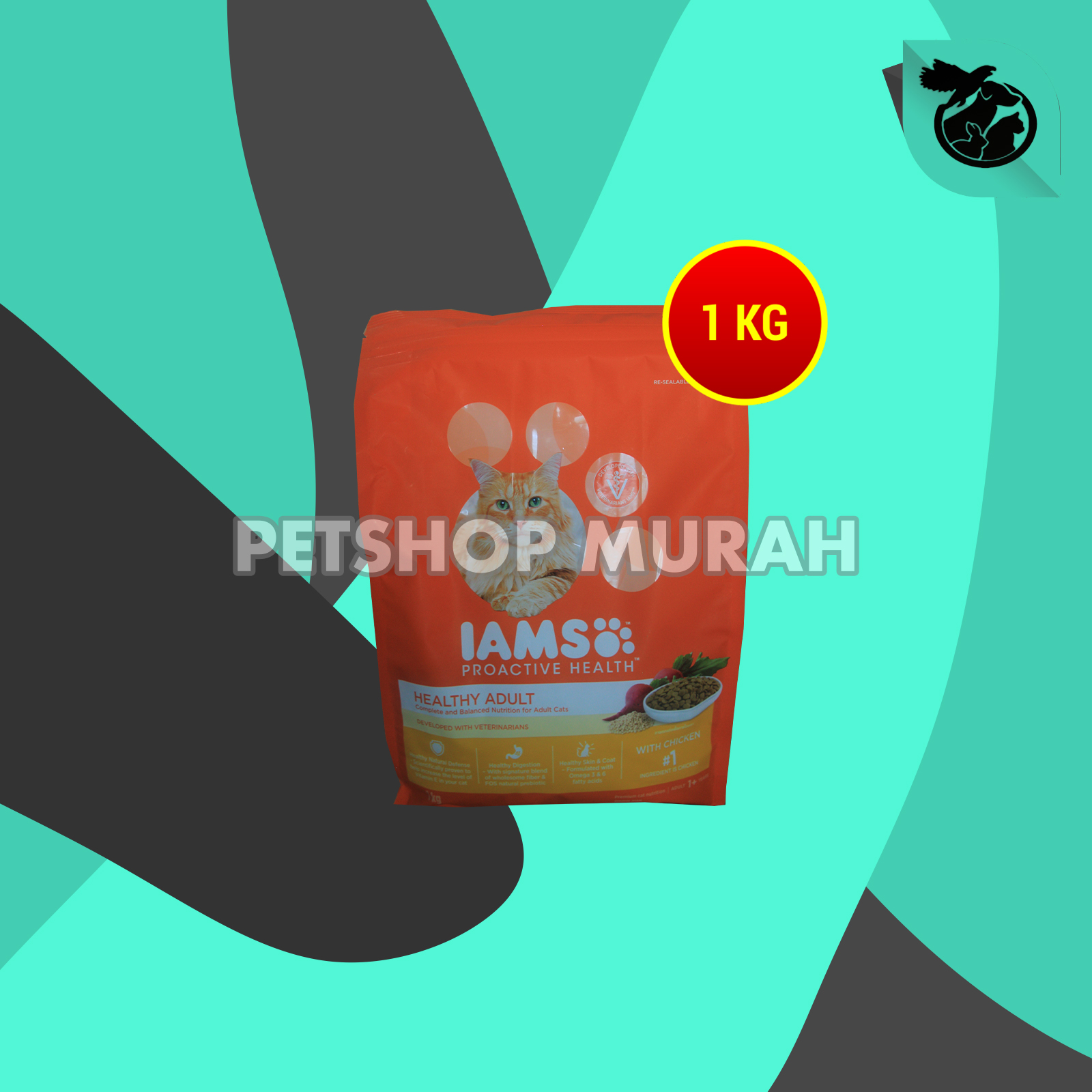 Makanan Kering Kucing IAMS Dry Cat Food Adult Proactive Health 1 KG - Image 4