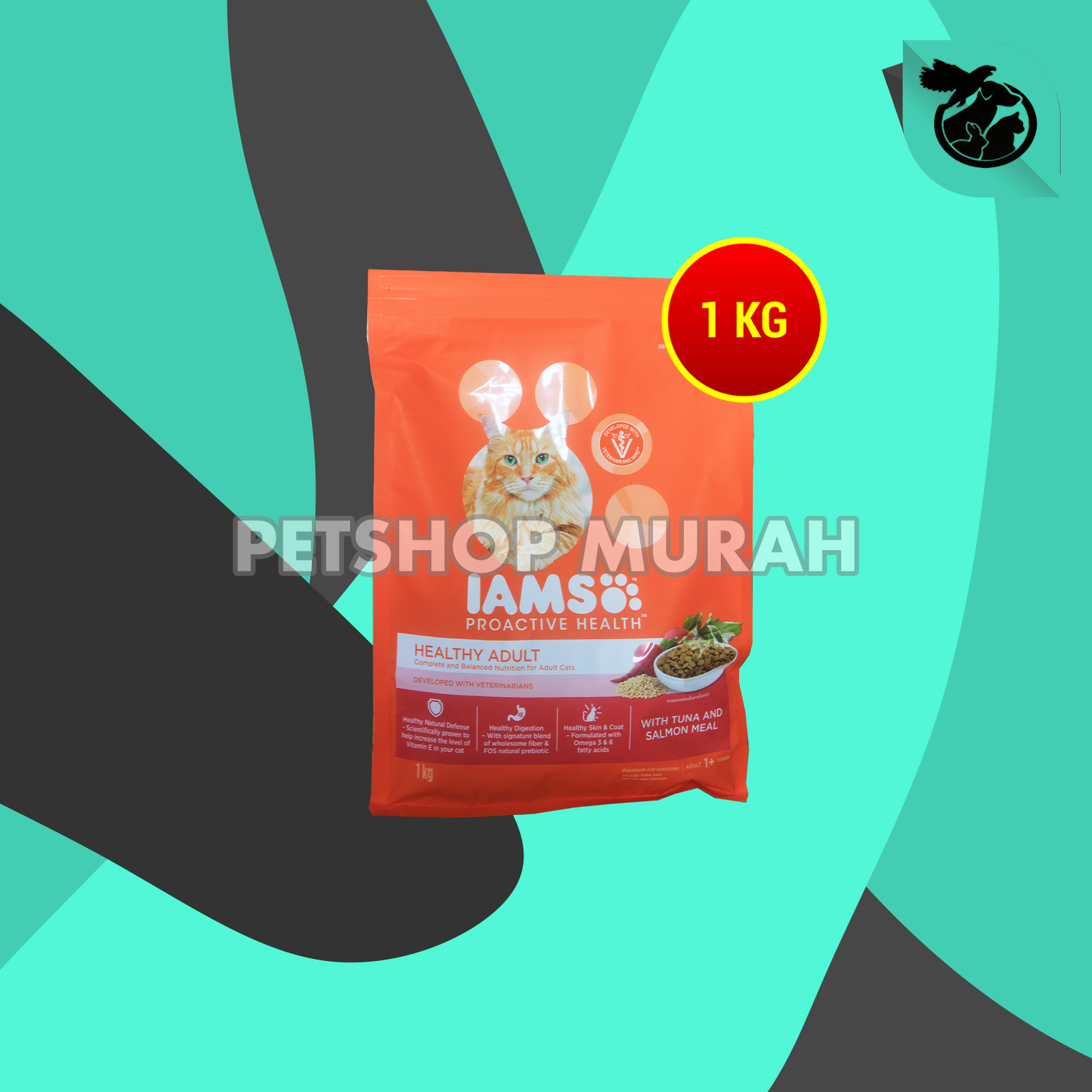 Makanan Kering Kucing IAMS Dry Cat Food Adult Proactive Health 1 KG - Image 5